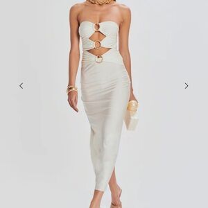 NWOT Retrofete lily lycra dress size small color cream